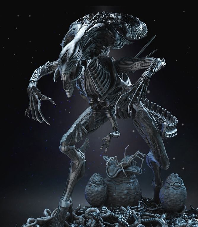 Queen Alien Statue 3D Printed 600mm 3D model 3D printable | CGTrader