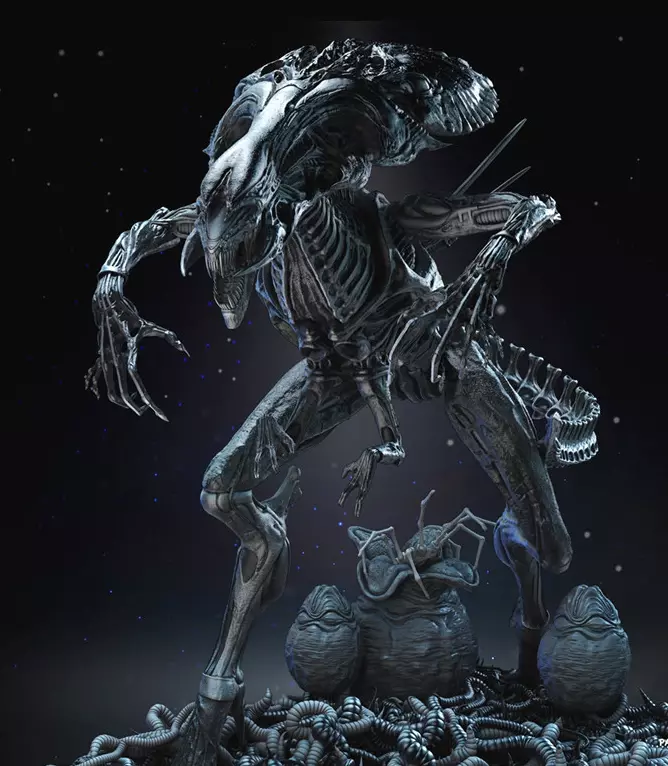  Queen Alien Statue 3D Printed 600mm 3D print model_0