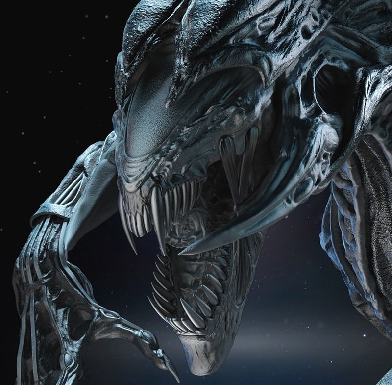  Queen Alien Statue 3D Printed 600mm 3D print model_2