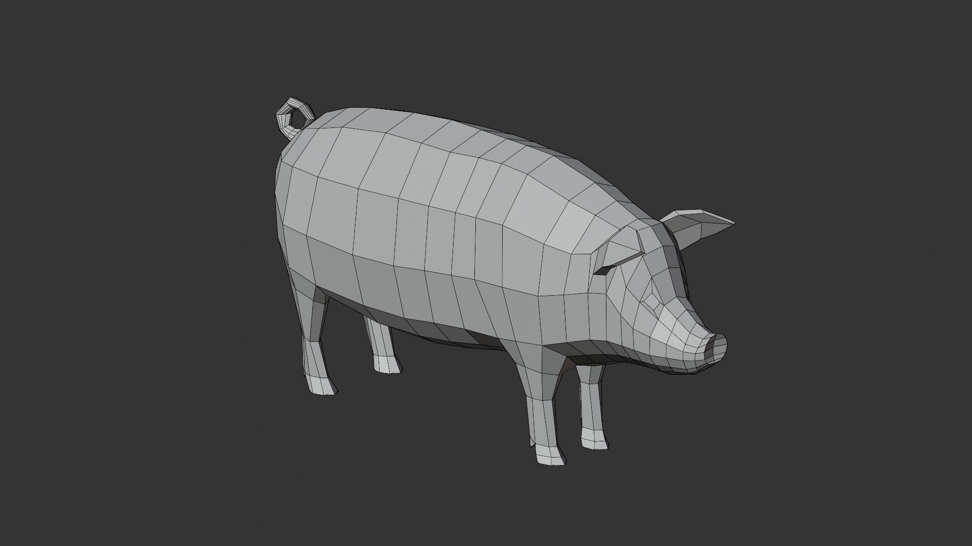 Stylized PIG Low-poly 3D model_8