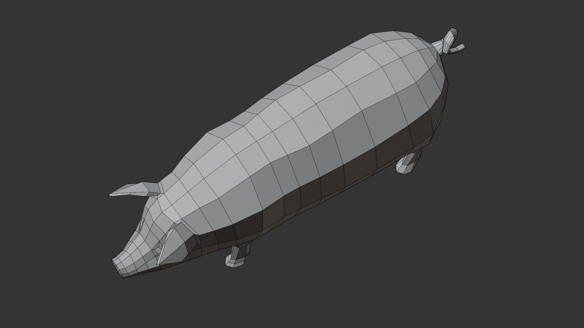 Stylized PIG Low-poly 3D model_9