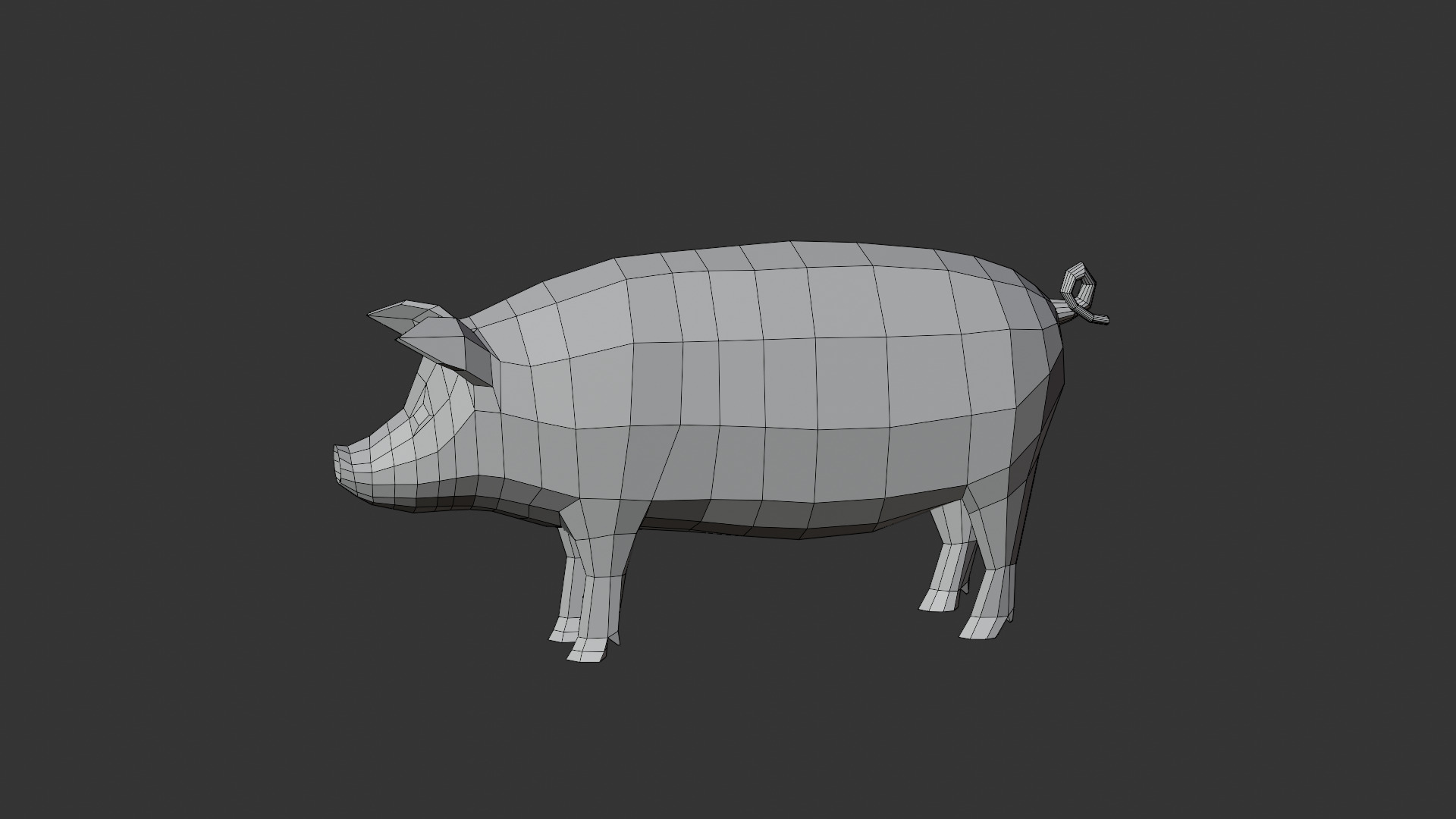 Stylized PIG Low-poly 3D model_10