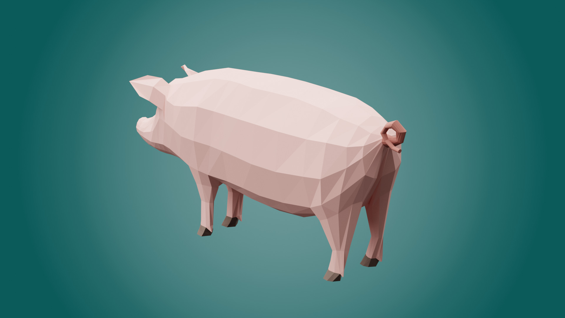 Stylized PIG Low-poly 3D model_1