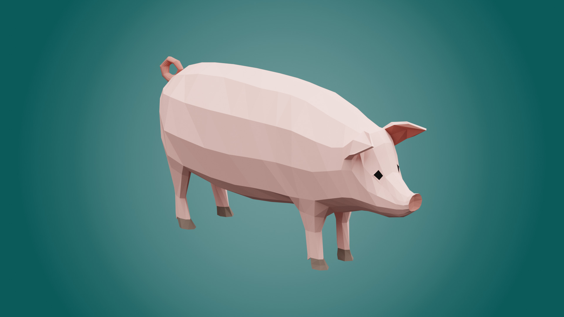 Stylized PIG Low-poly 3D model_3