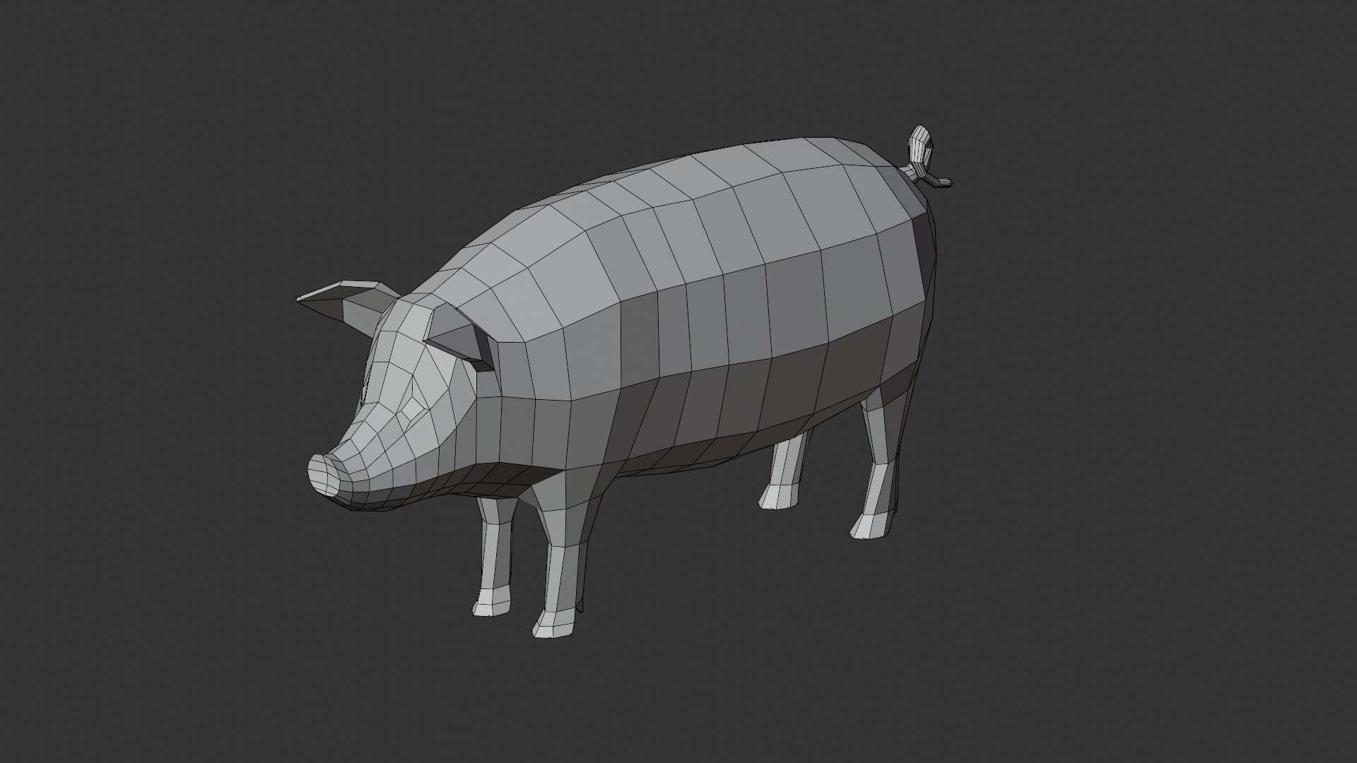 Stylized PIG Low-poly 3D model_5