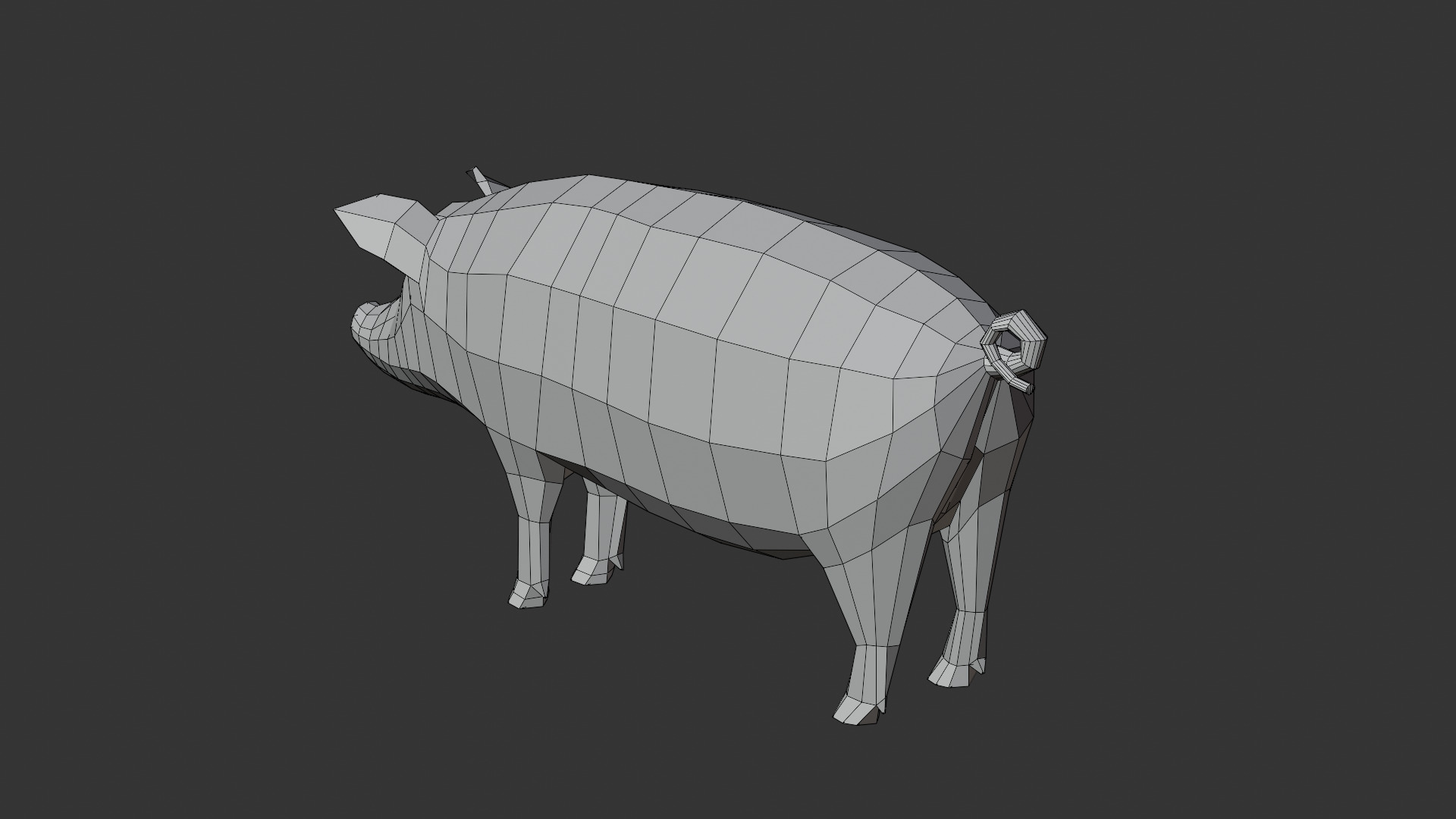 Stylized PIG Low-poly 3D model_6