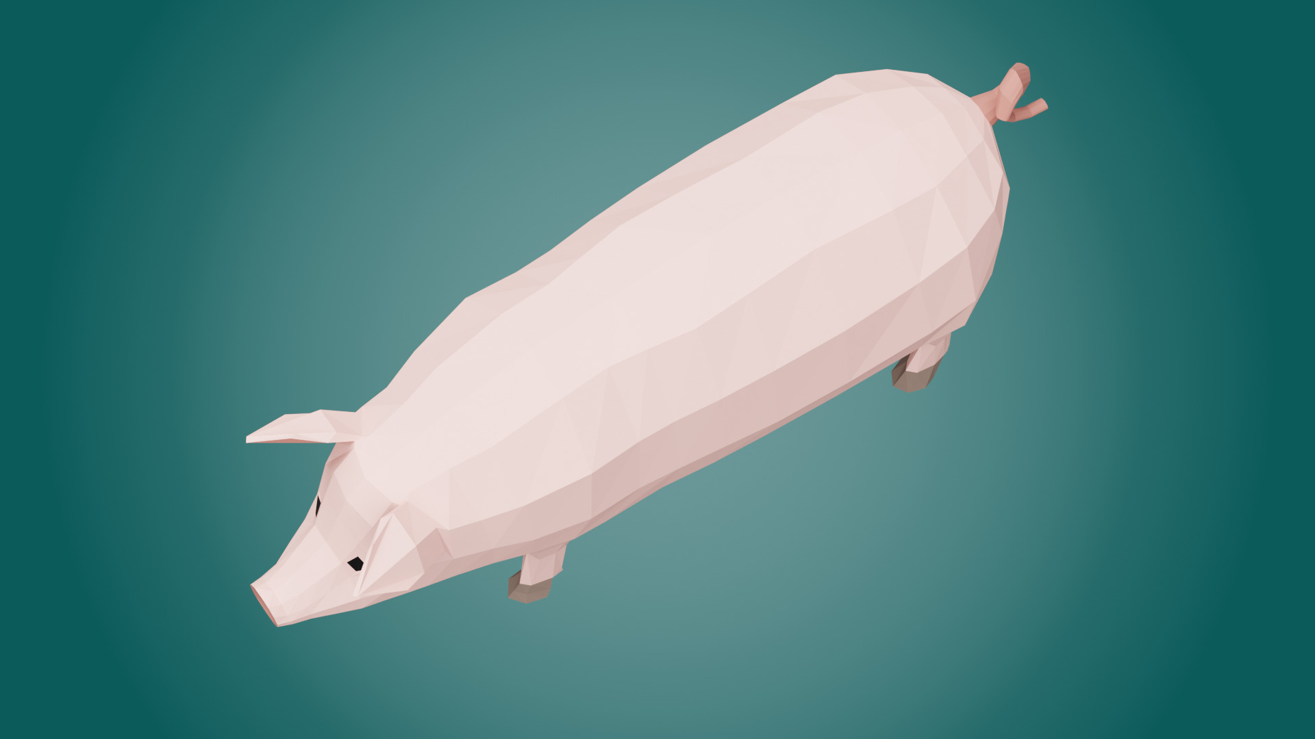 Stylized PIG Low-poly 3D model_4
