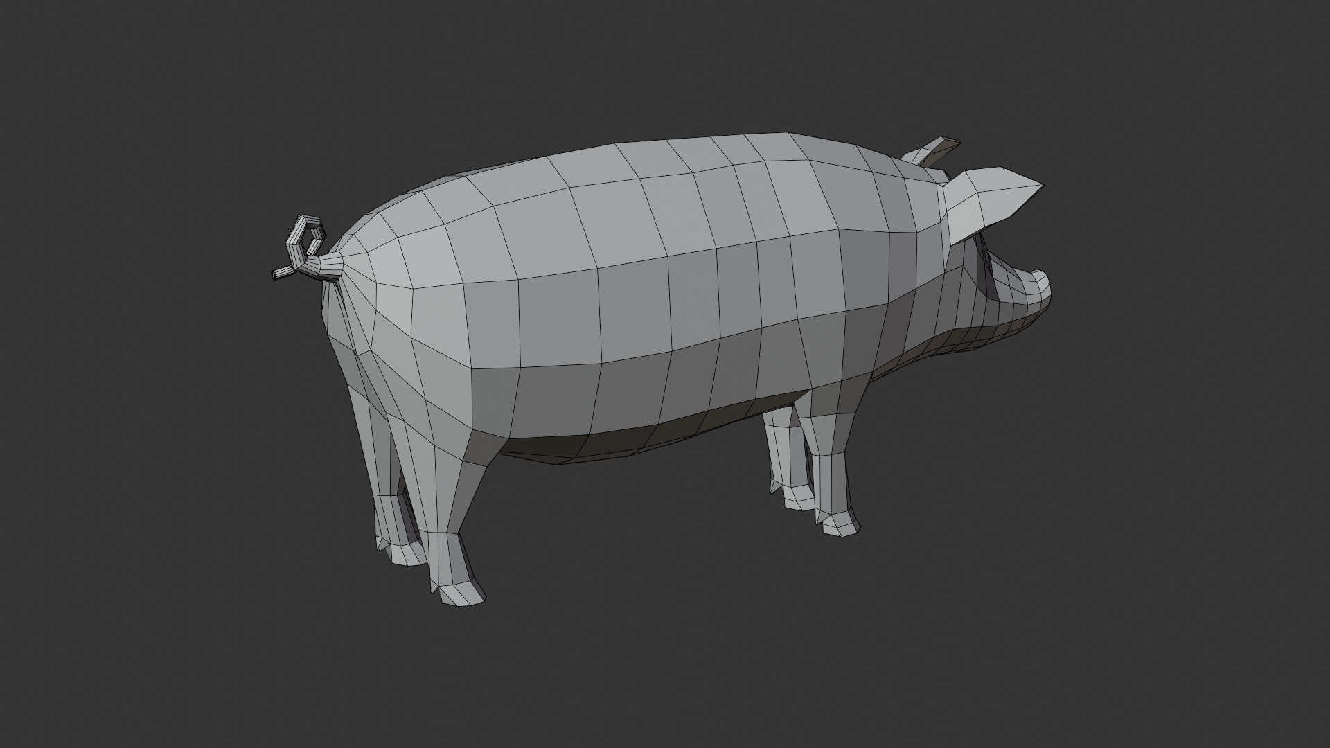 Stylized PIG Low-poly 3D model_7