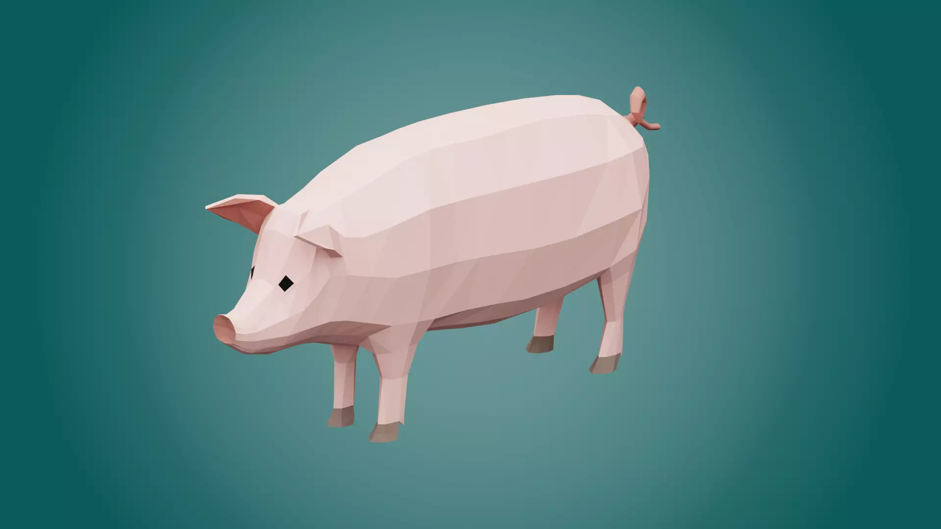 Stylized PIG Low-poly 3D model_0