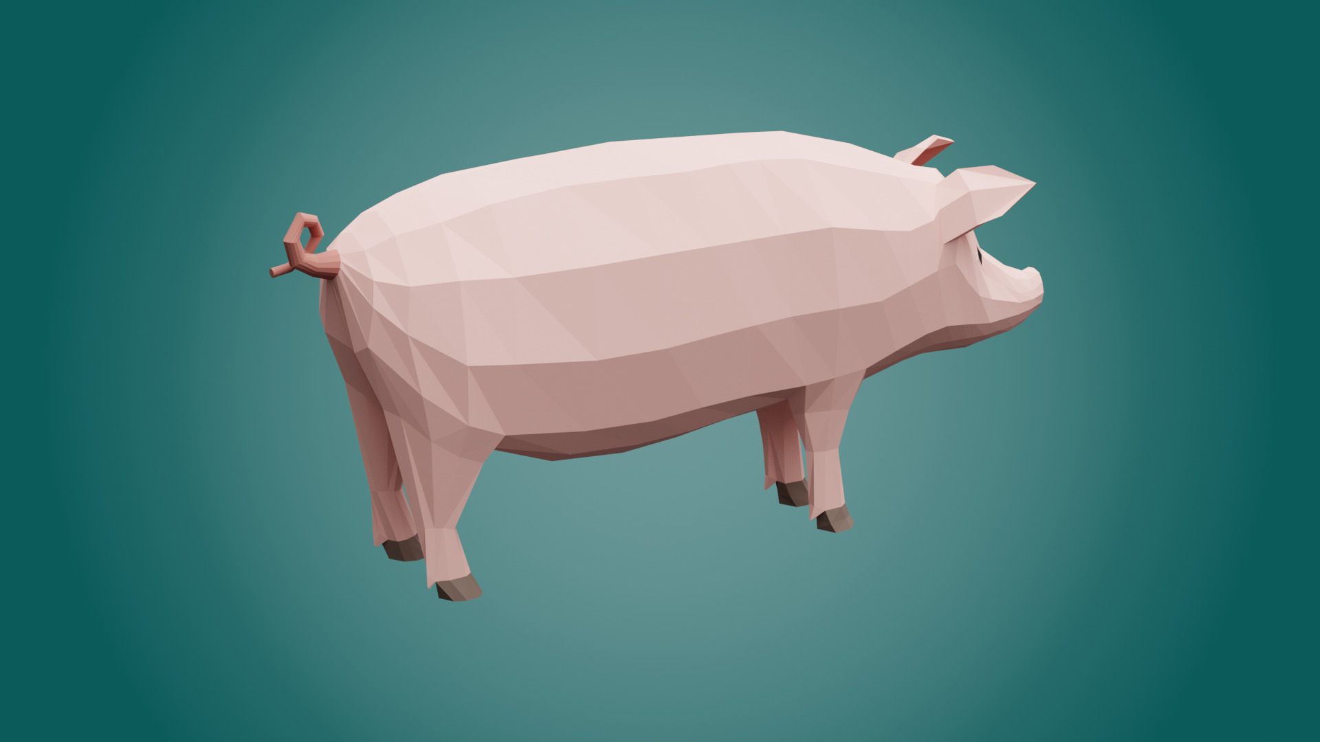 Stylized PIG Low-poly 3D model_2