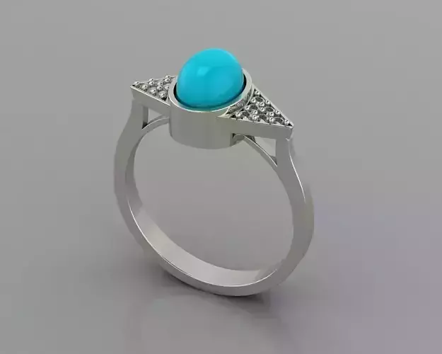 Jewel and turquoise ring