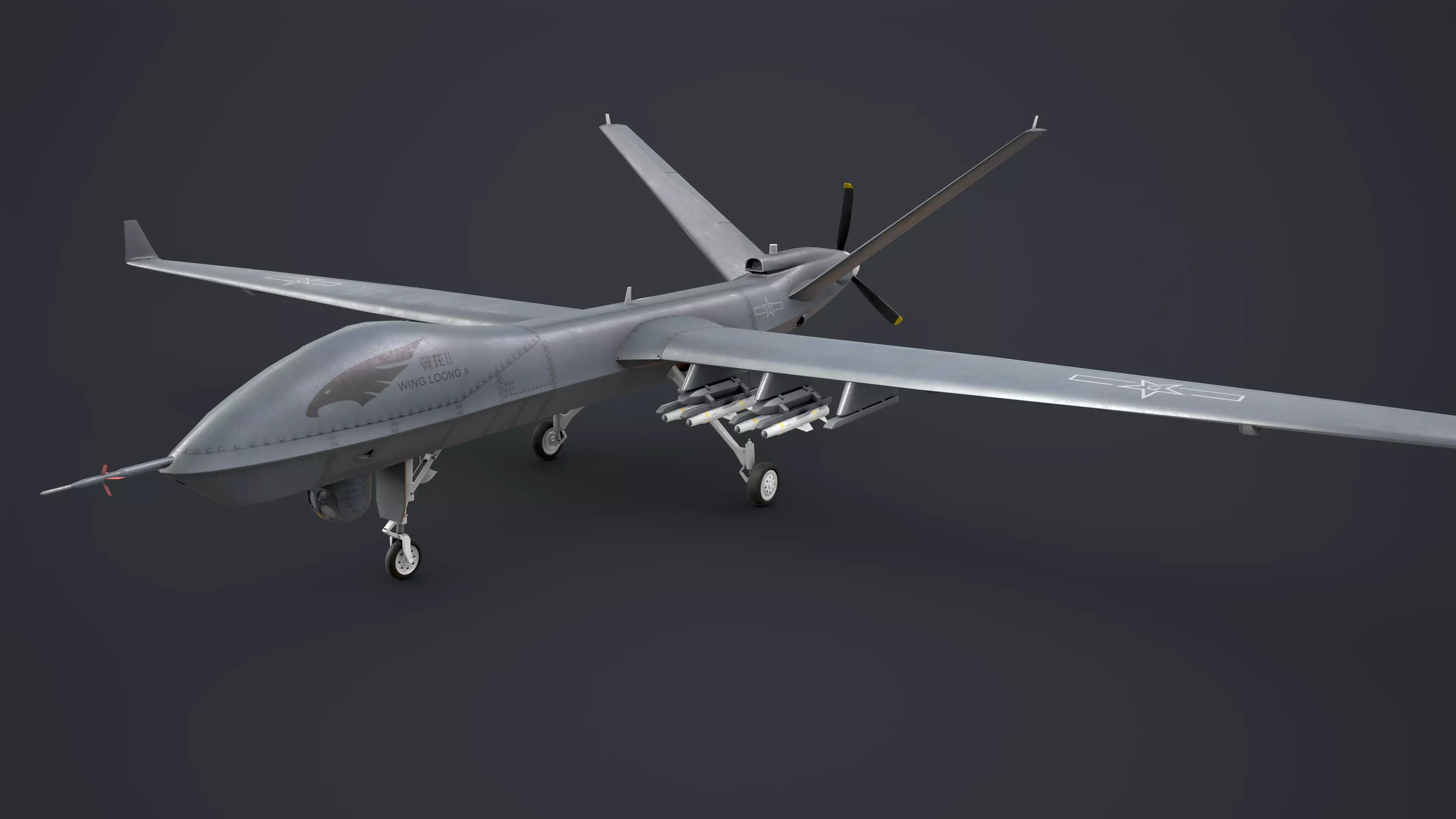 WingLoong II UAV Low-poly 3D model