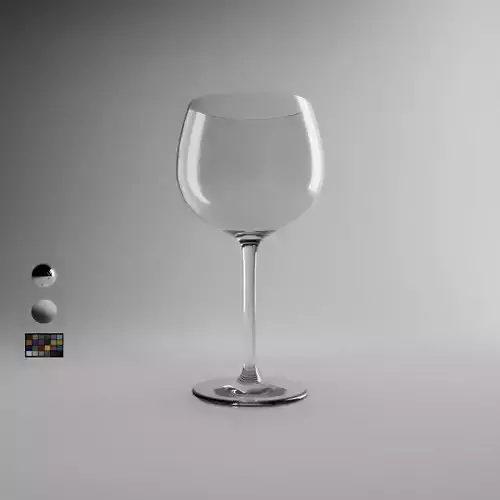 White Burgundy Wine Glass 3D model