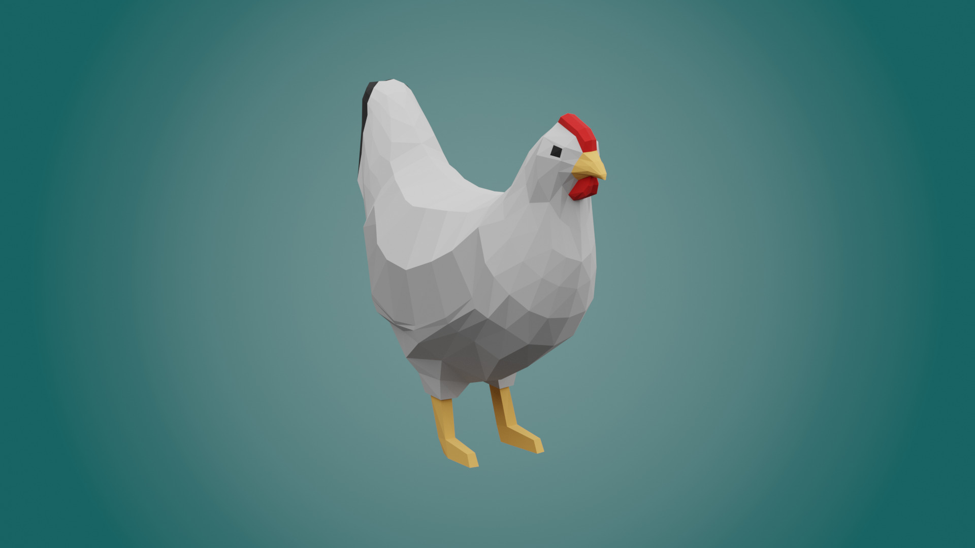 Stylized CHICKEN Low-poly 3D model_3