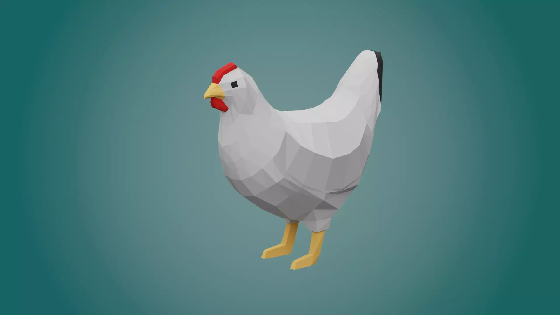 Stylized CHICKEN Low-poly 3D model_0