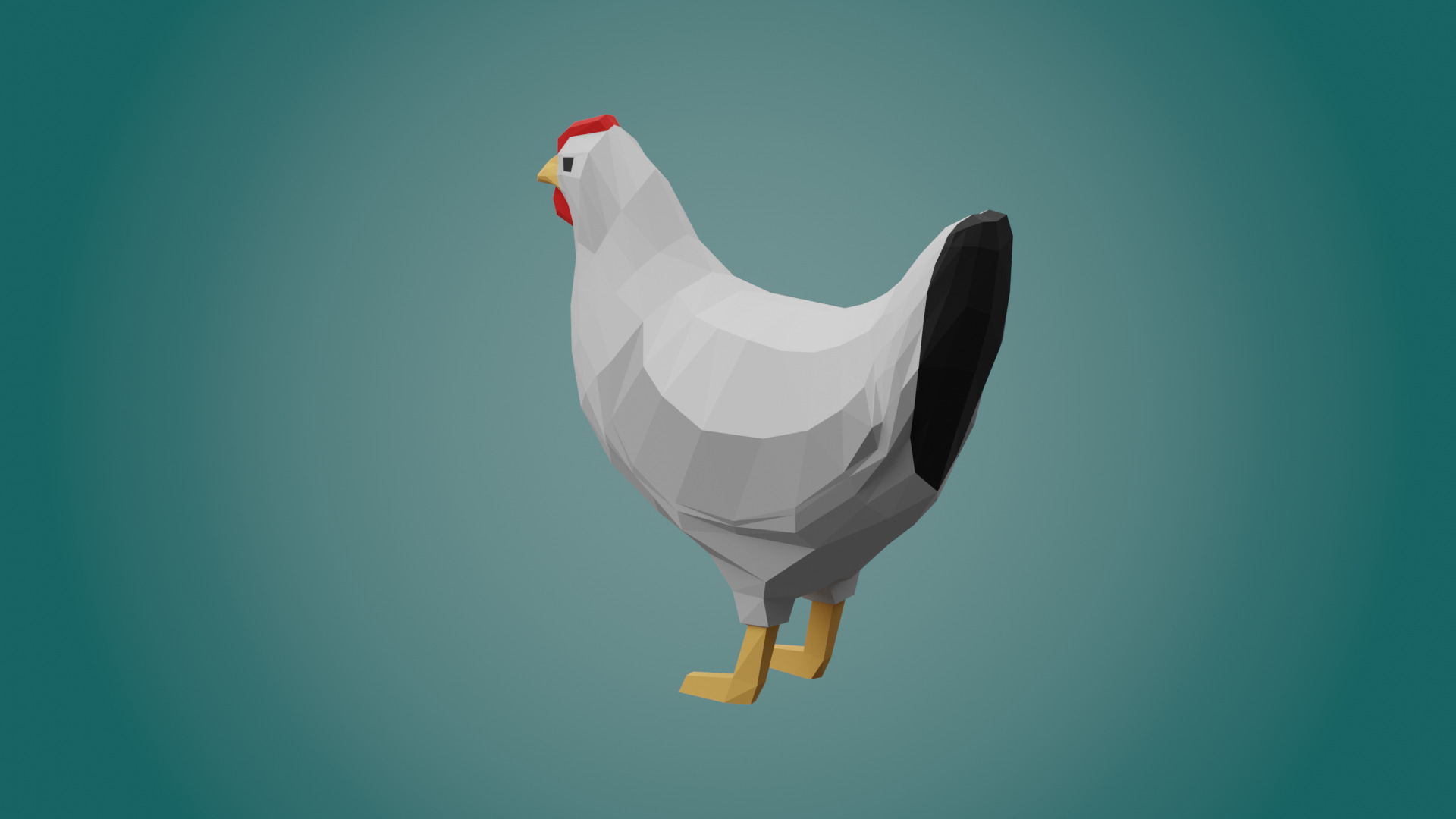 Stylized CHICKEN Low-poly 3D model_1