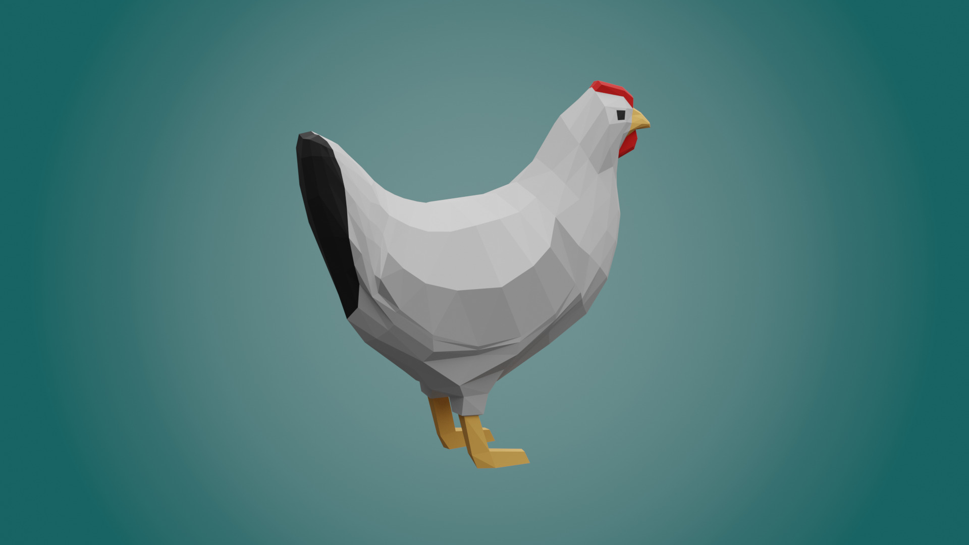 Stylized CHICKEN Low-poly 3D model_2