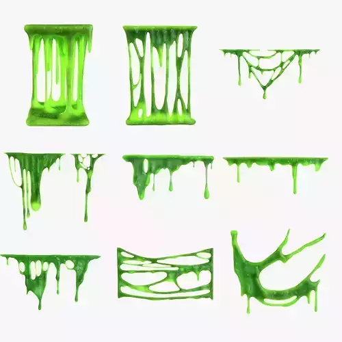 Green Slime Collection Low-poly 3D model