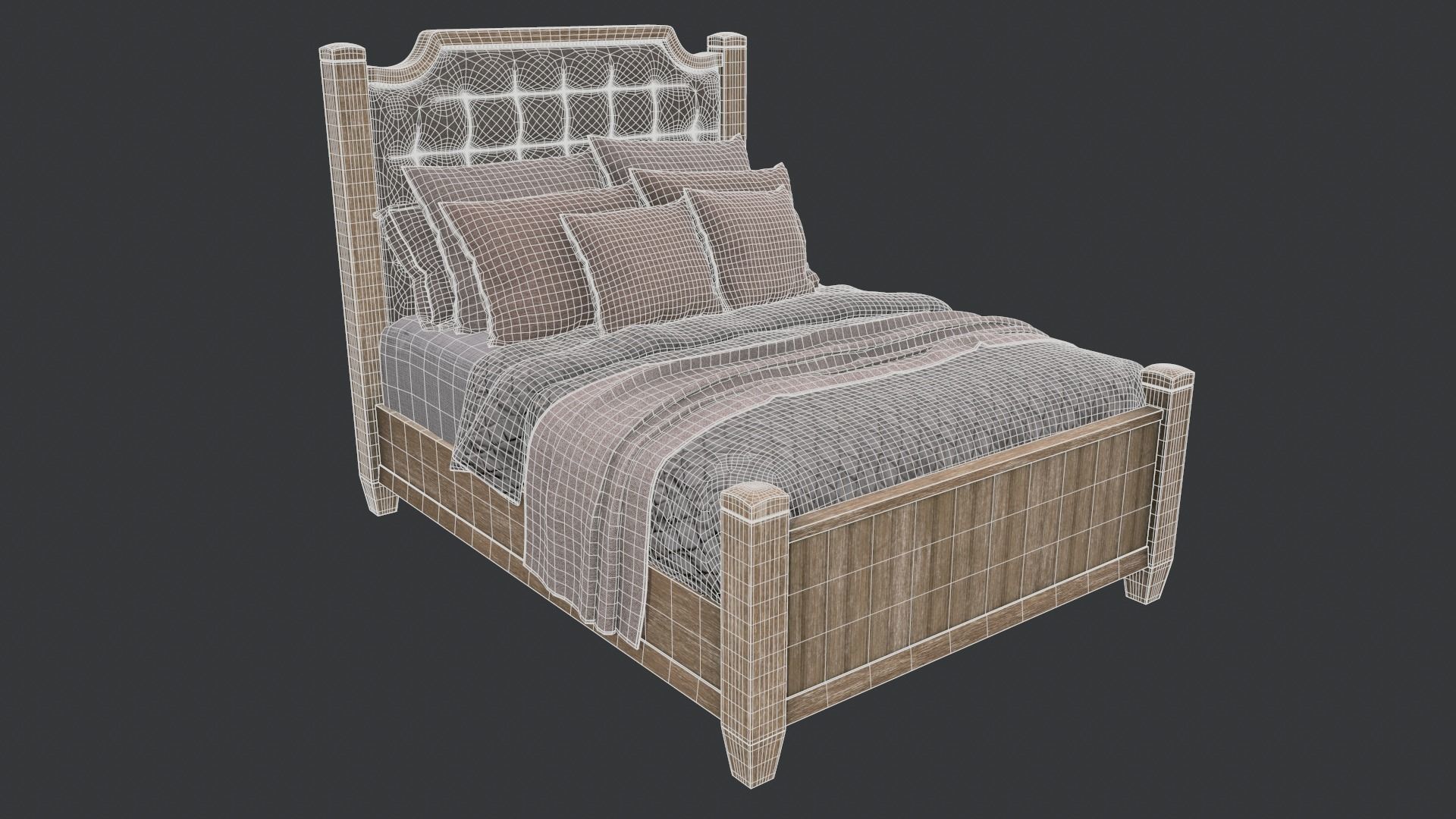 Bed Set 3D model_5