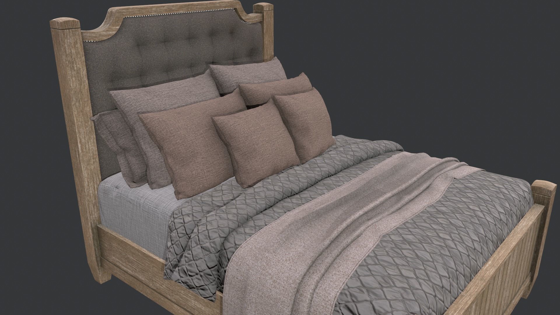 Bed Set 3D model_2