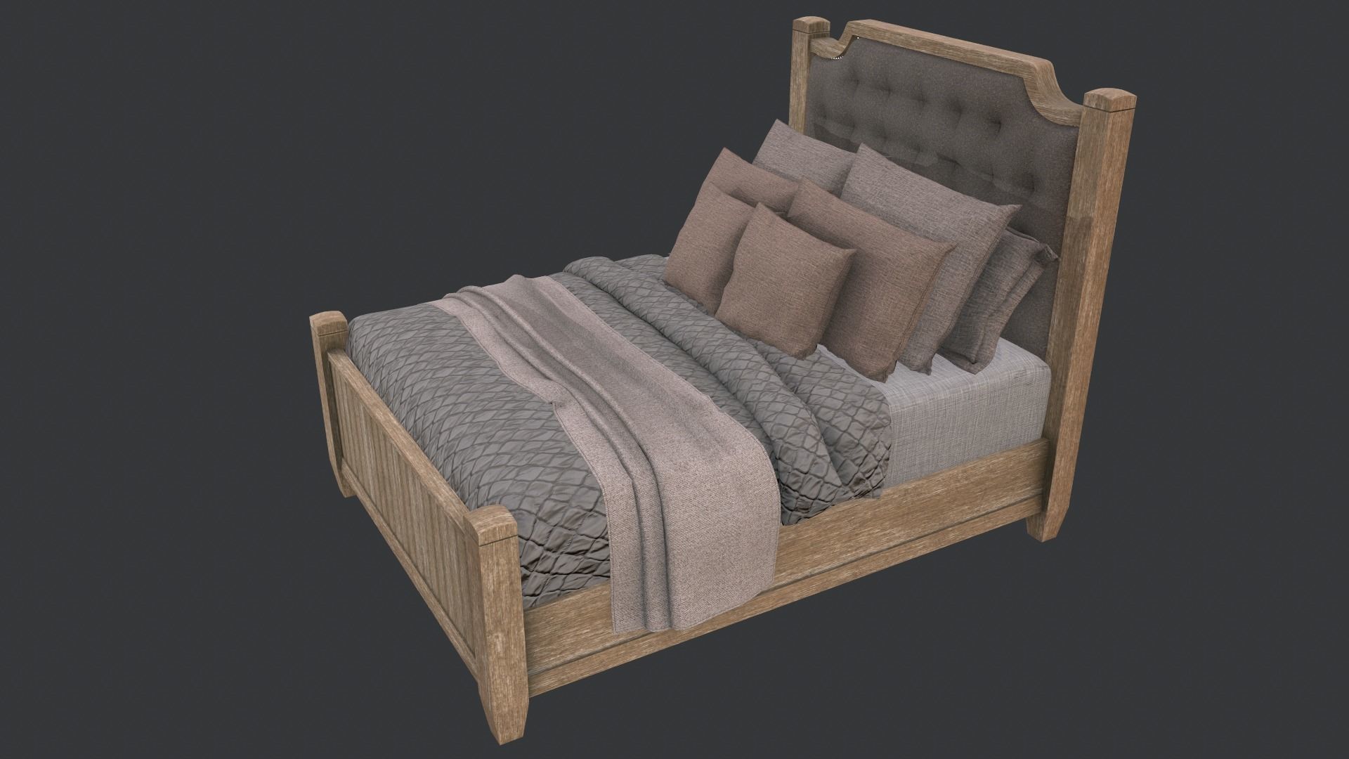 Bed Set 3D model_9