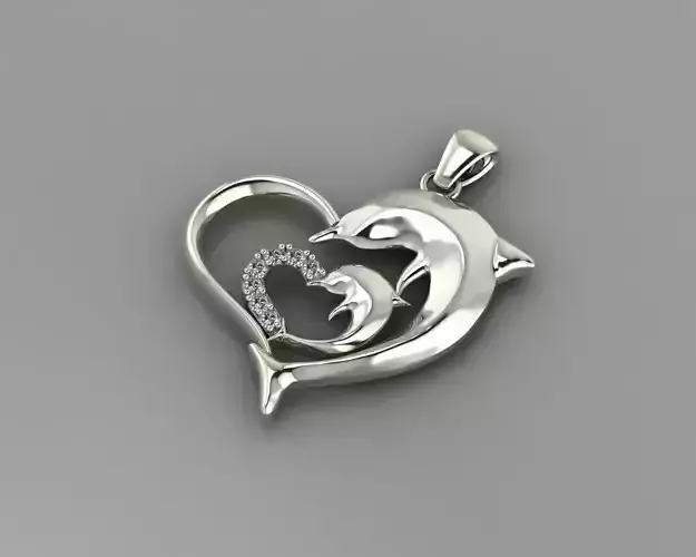 Gold dolphin pendant