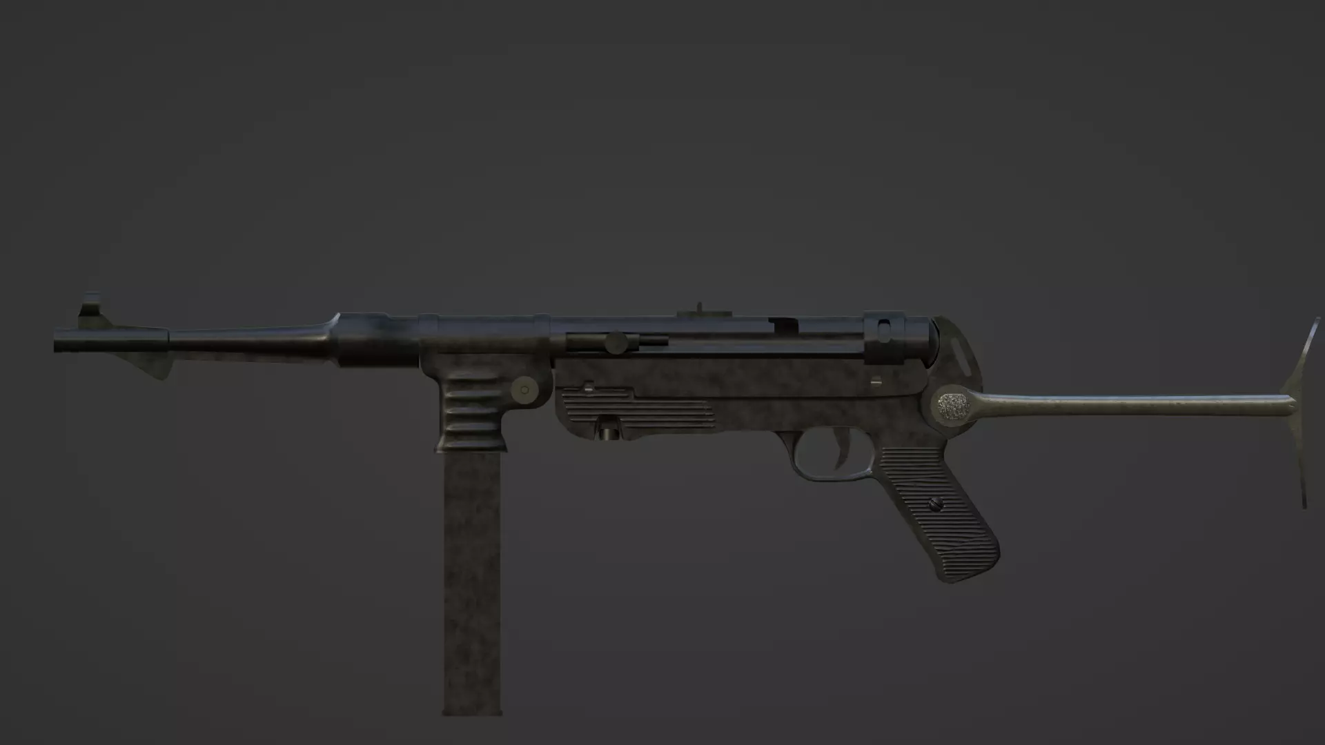 MP-40 Submachine Gun - Game Ready Free low-poly 3D model