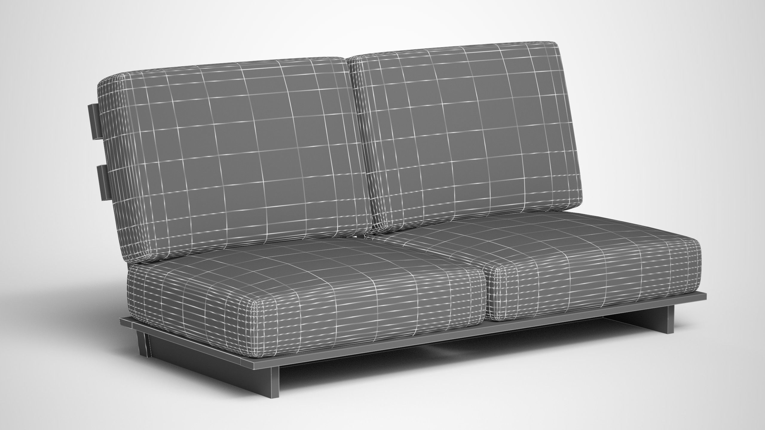 High-Quality Wood Sofa 3D Model Low-poly 3D model_5