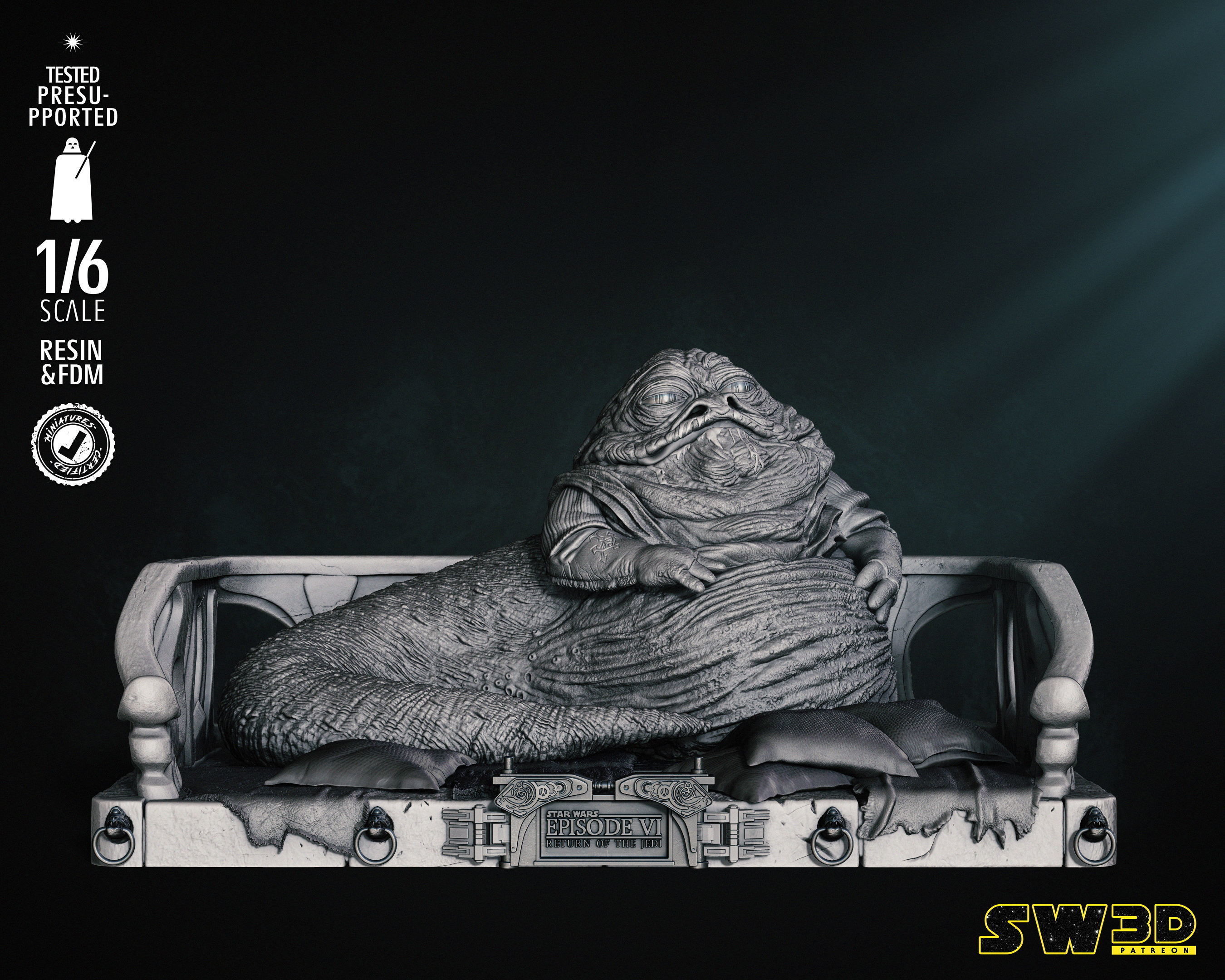 STAR WARS Jabba Sculpture Tested for 3D printing 3D print model_2
