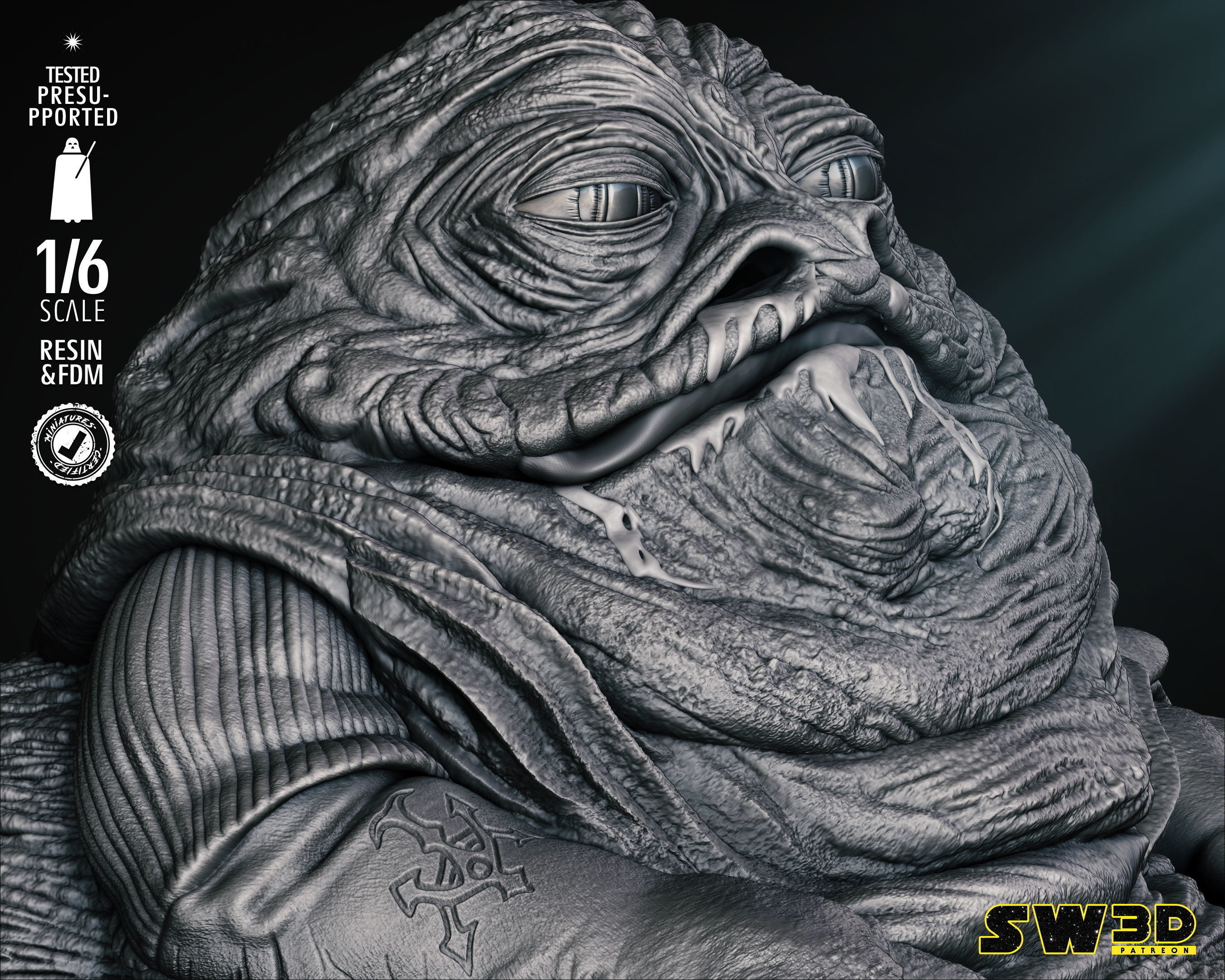 STAR WARS Jabba Sculpture Tested for 3D printing 3D print model_43