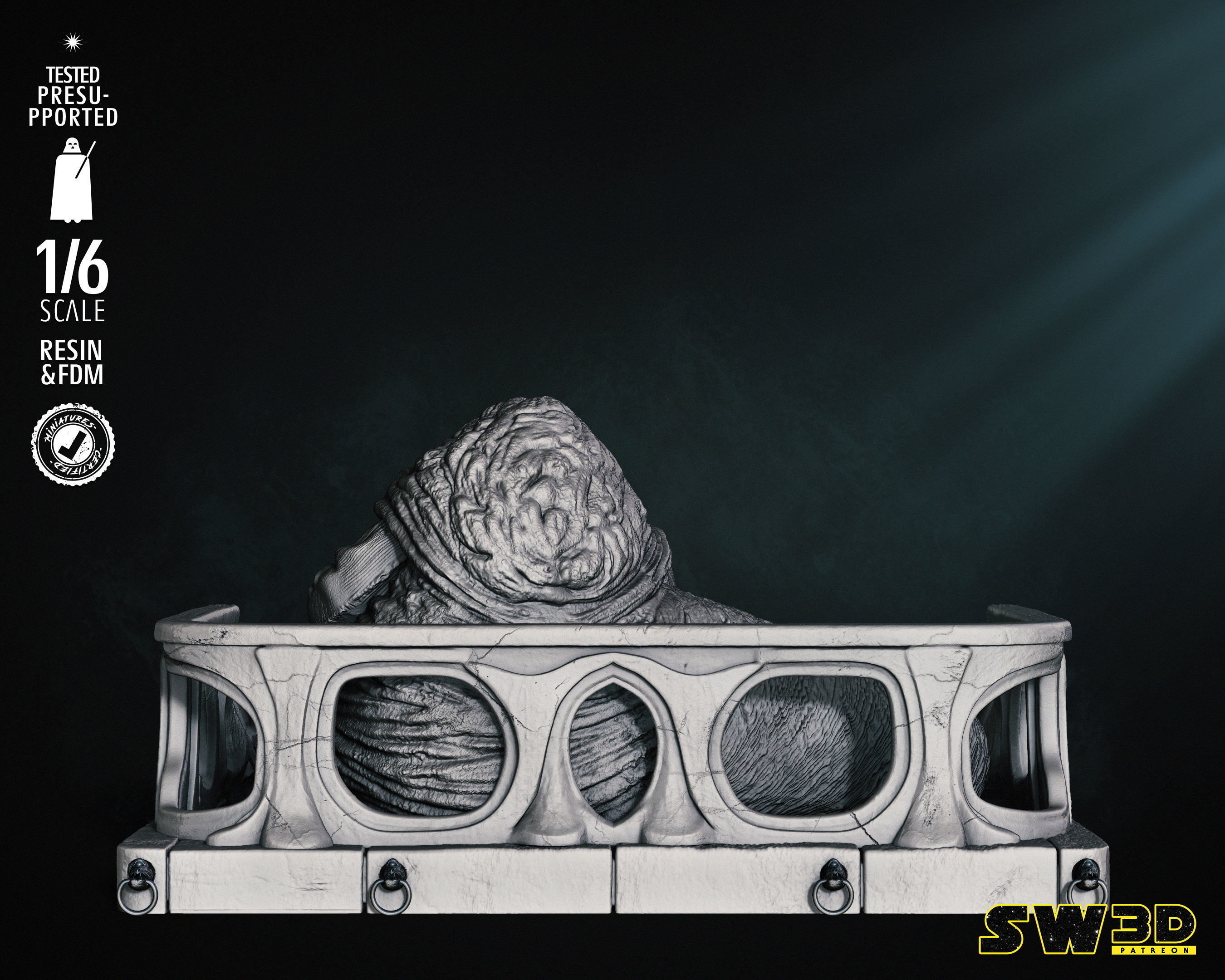 STAR WARS Jabba Sculpture Tested for 3D printing 3D print model_16