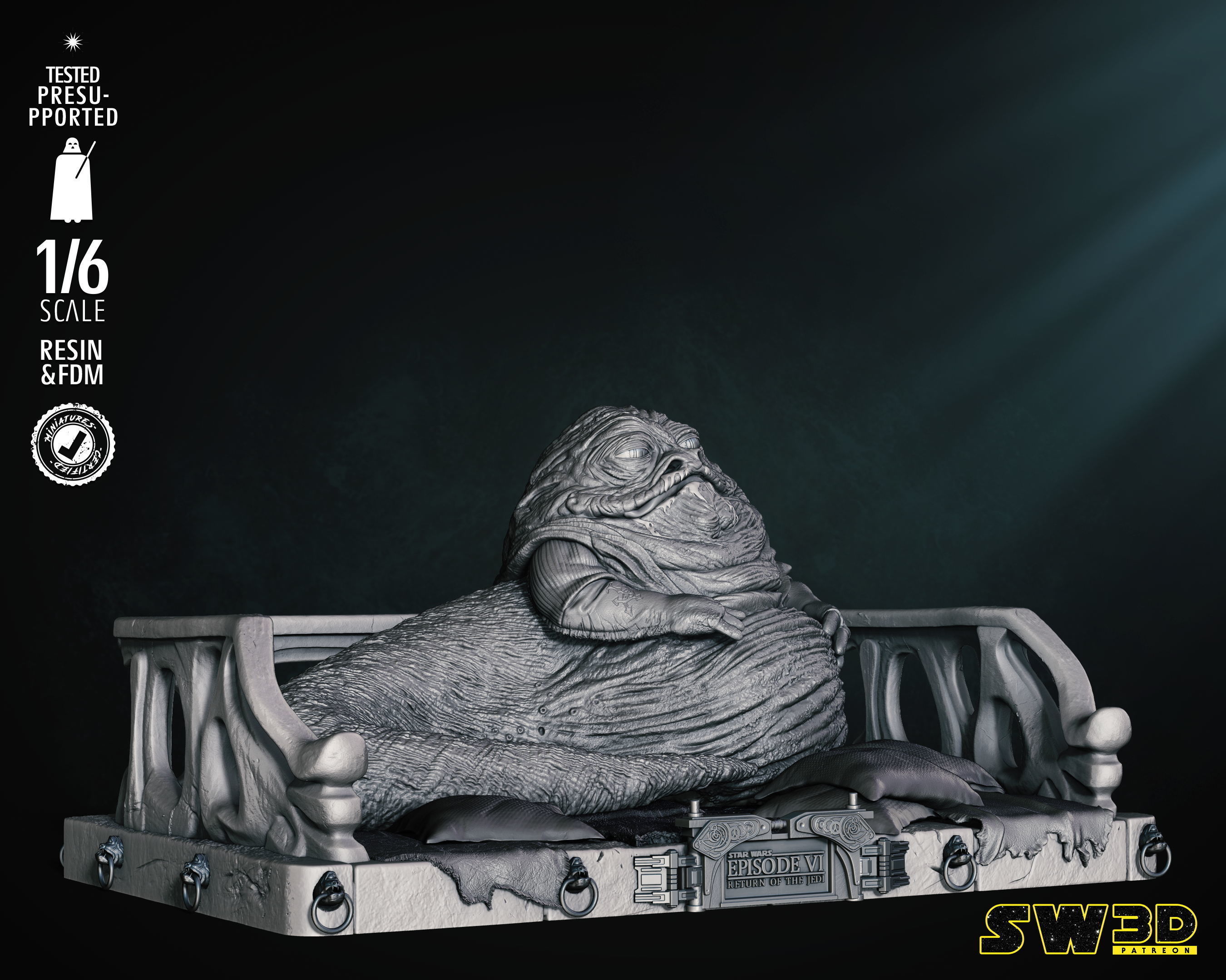 STAR WARS Jabba Sculpture Tested for 3D printing 3D print model_22