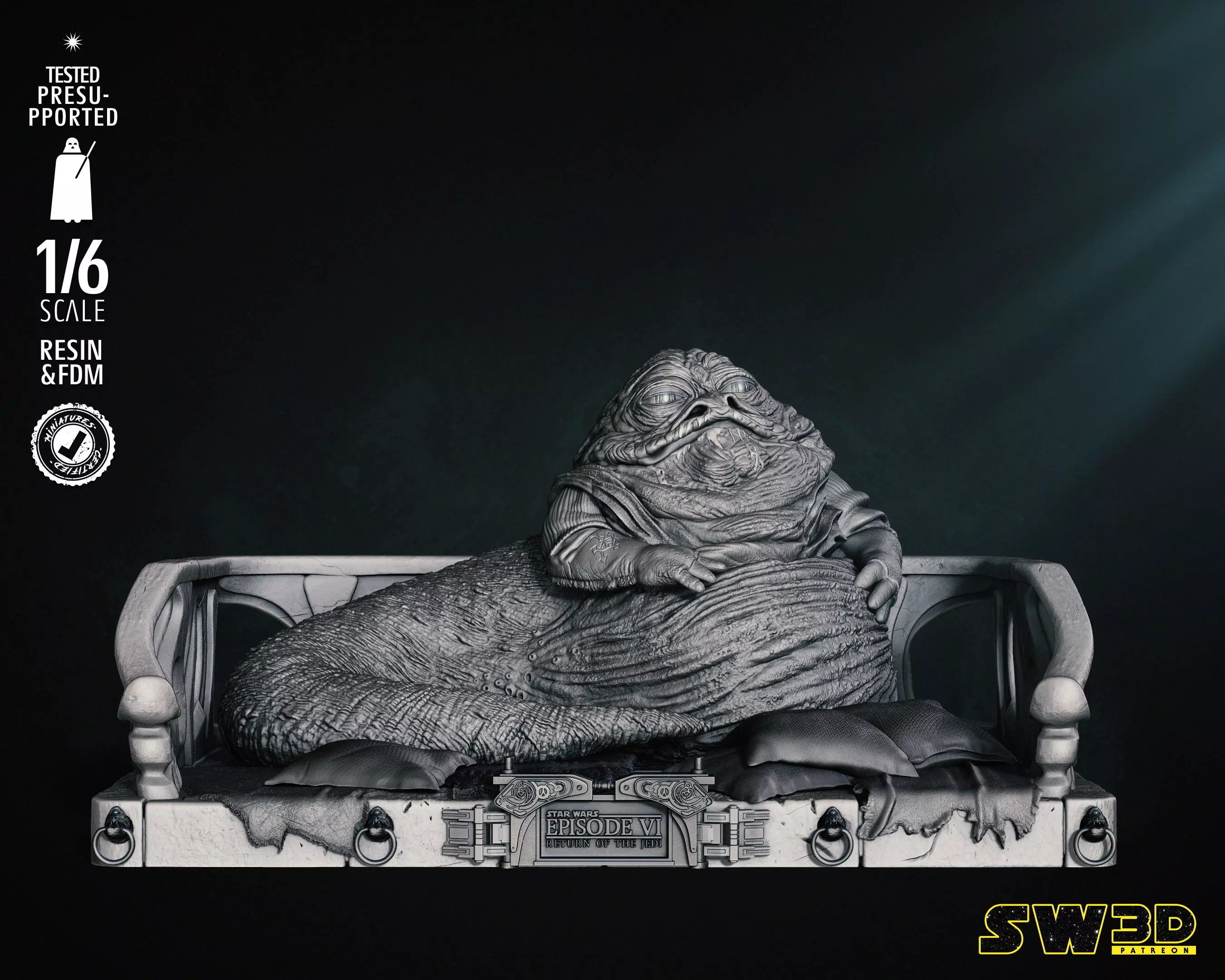 STAR WARS Jabba Sculpture Tested for 3D printing 3D print model_0
