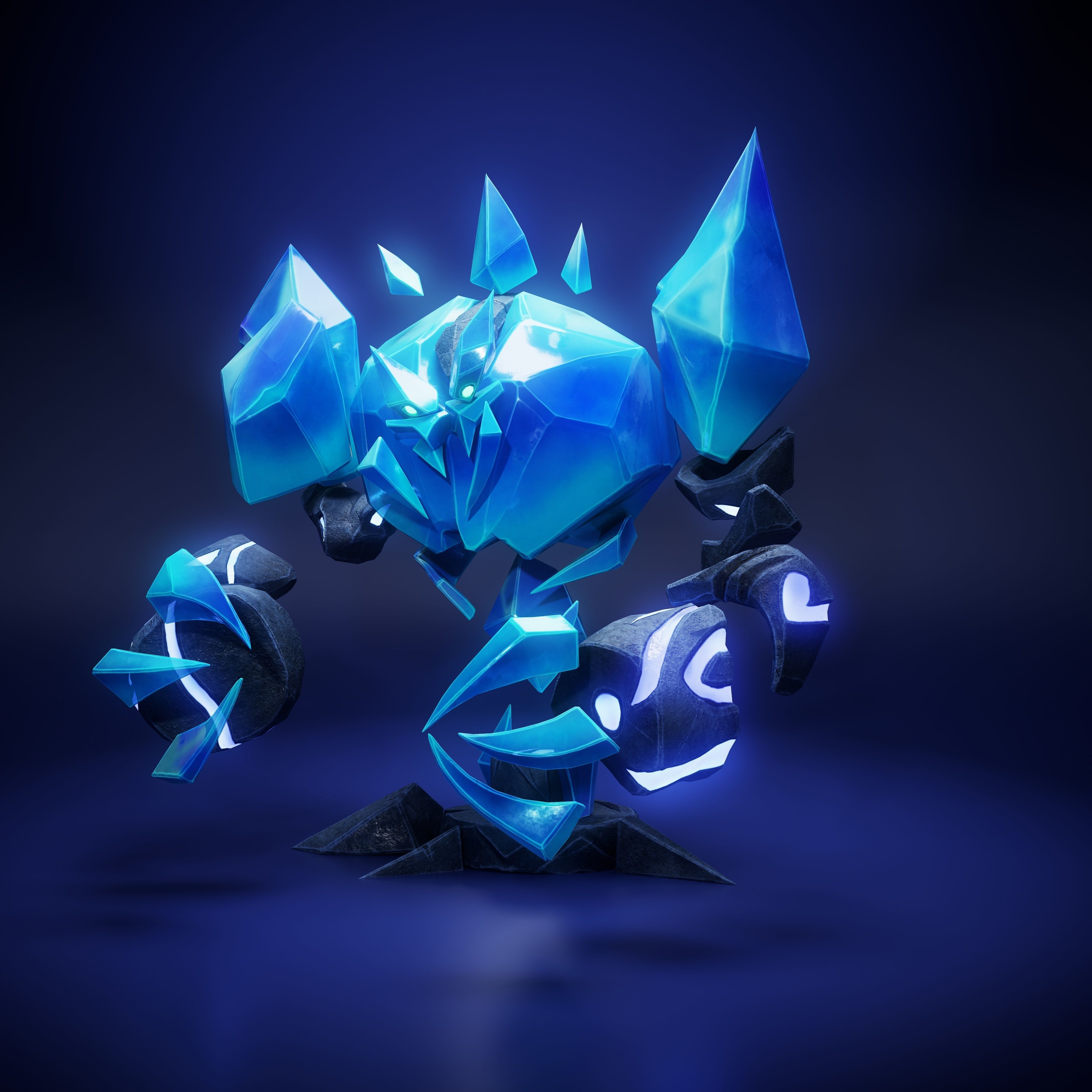 Icebronze - Golem Low-poly 3D model_4