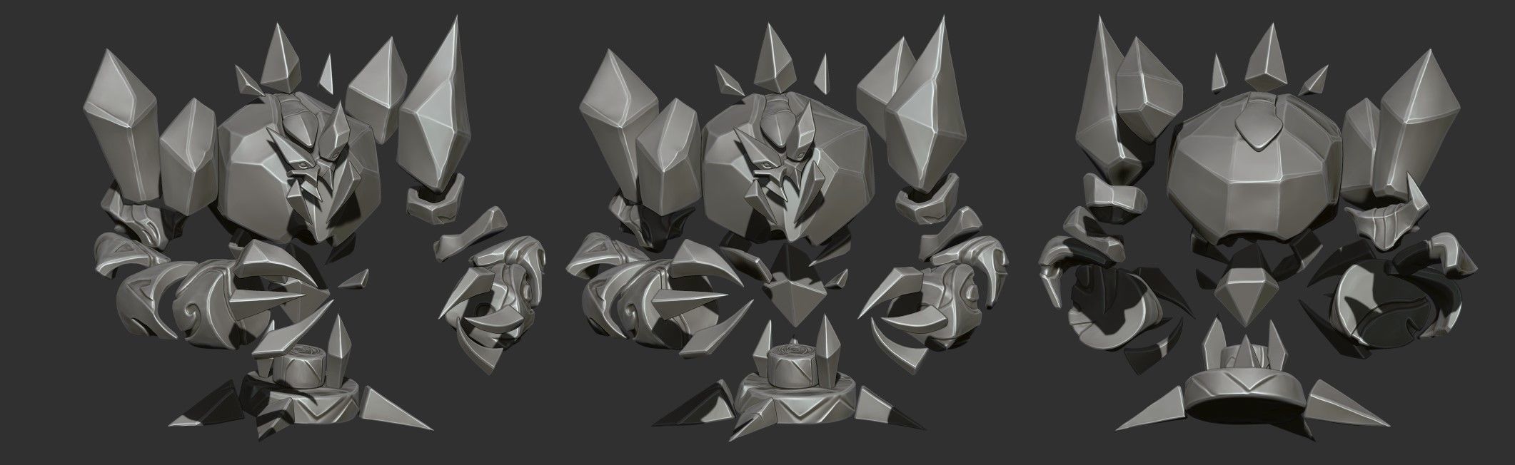 Icebronze - Golem Low-poly 3D model_10