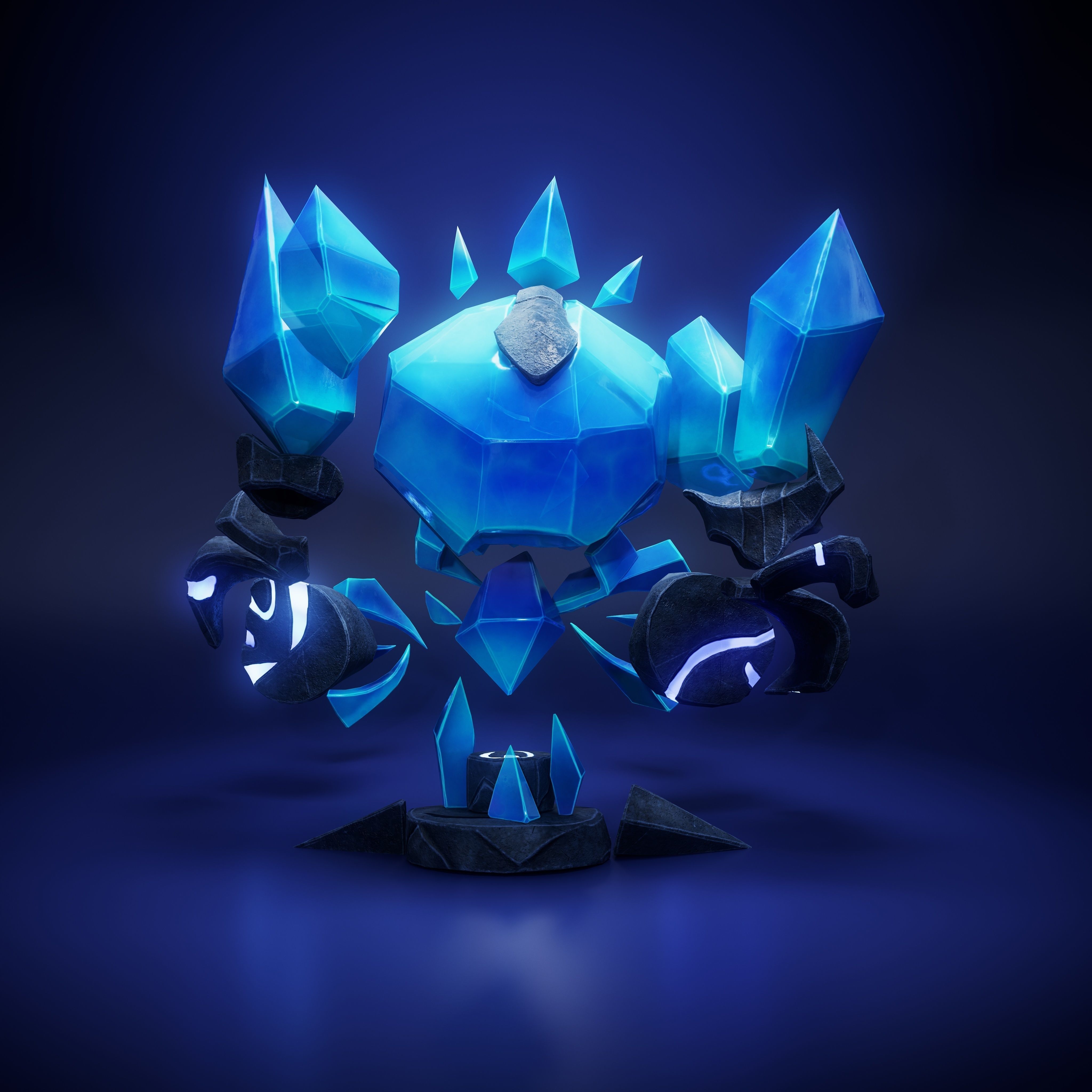 Icebronze - Golem Low-poly 3D model_2