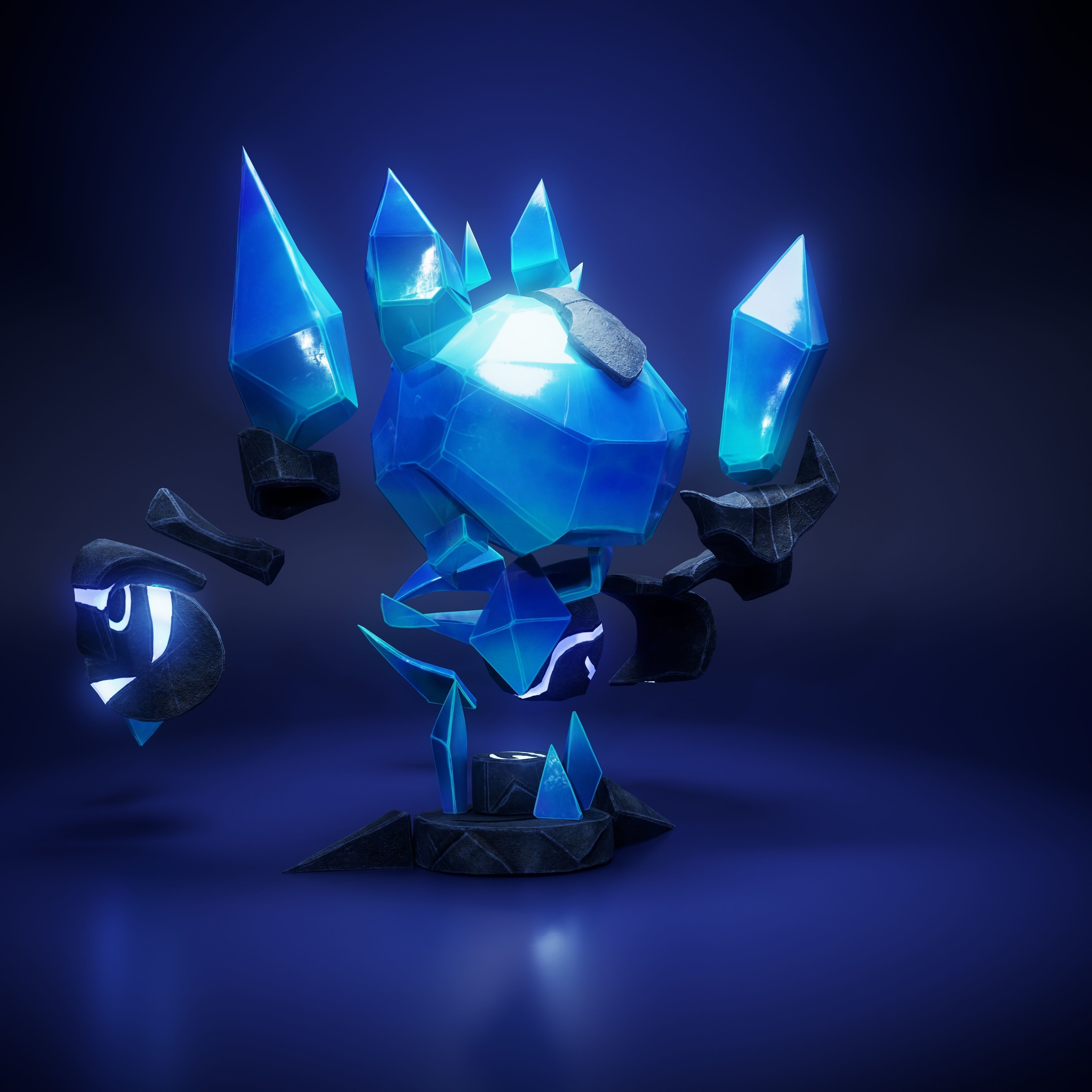 Icebronze - Golem Low-poly 3D model_3