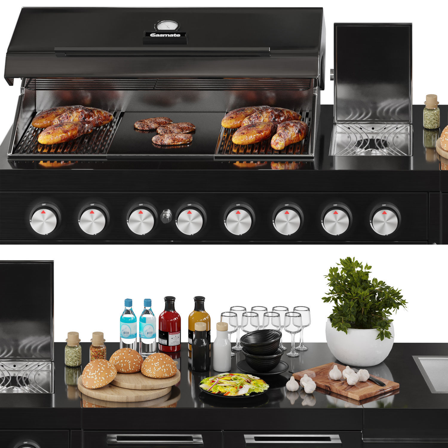 Gasmate Nova Outdoor Kitchen 3D model_7