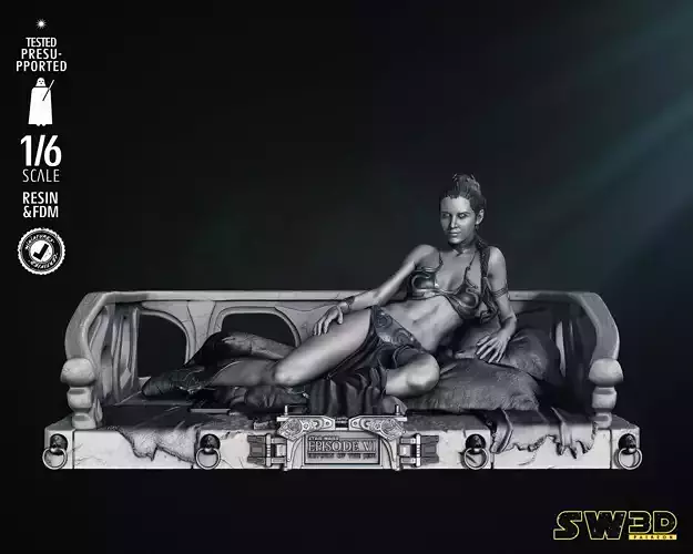 STAR WARS Leia Bikini Sculpture Tested for 3D printing 3D print model