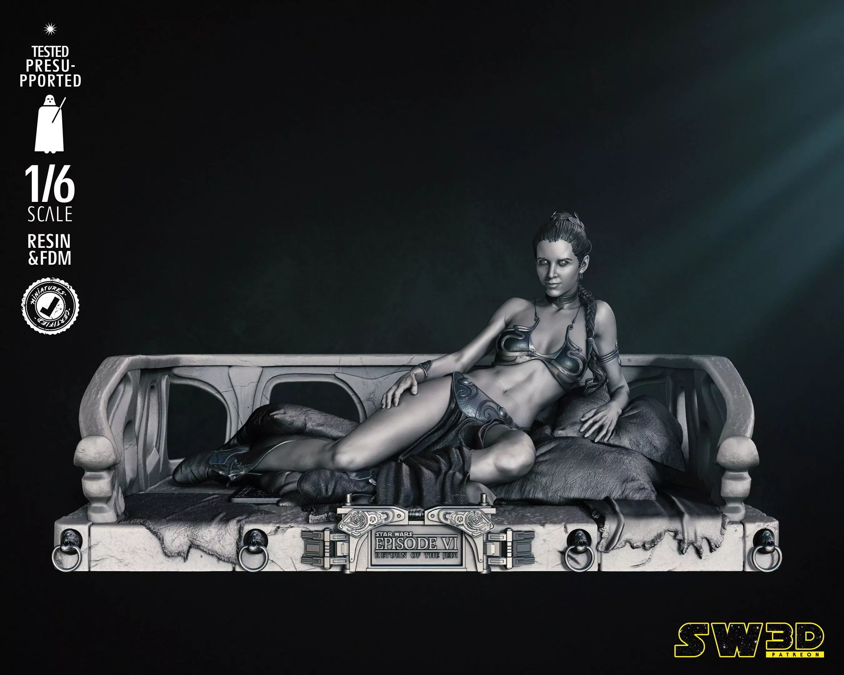 STAR WARS Leia Bikini Sculpture Tested for 3D printing 3D print model_0