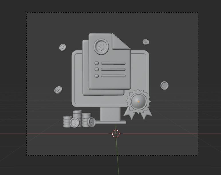 Online Business 3d Illustration  Icon Pack 3D model_29