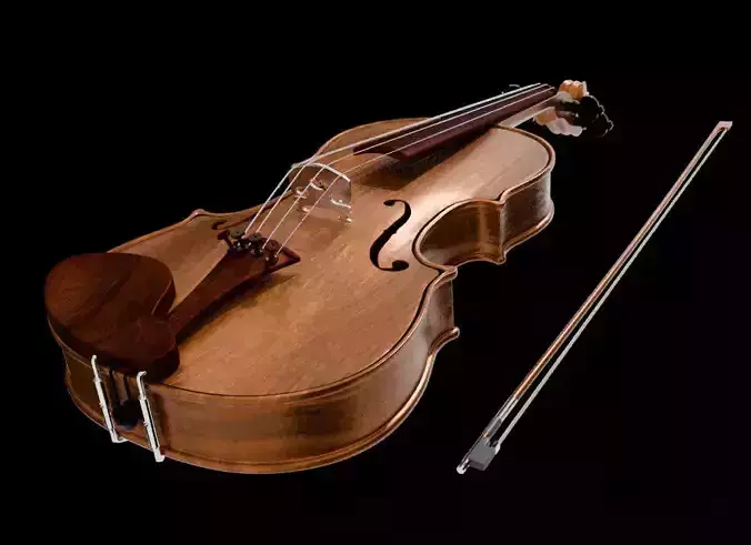 Wooden violin 3D model