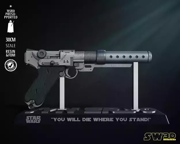 STAR WARS A-180 Blaster Sculpture Tested for 3D printing