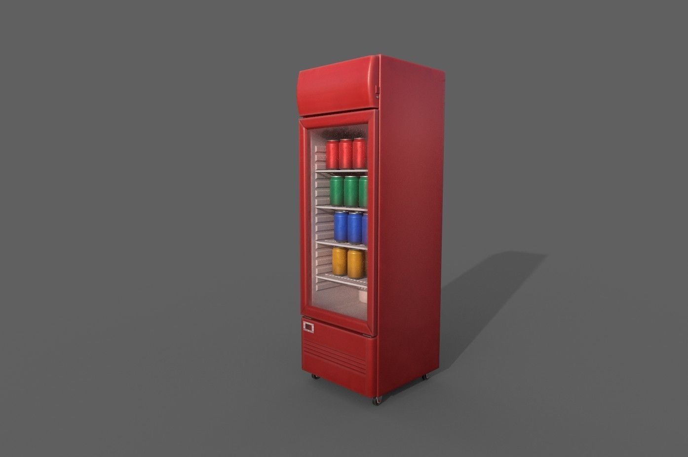 Cool stand fridge set with cans include brand and blank model Low-poly 3D model_11