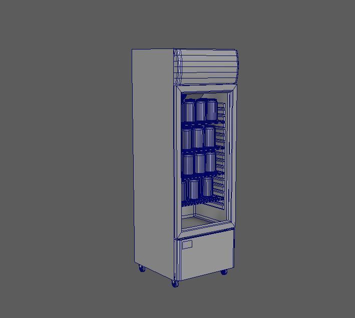 Cool stand fridge set with cans include brand and blank model Low-poly 3D model_18