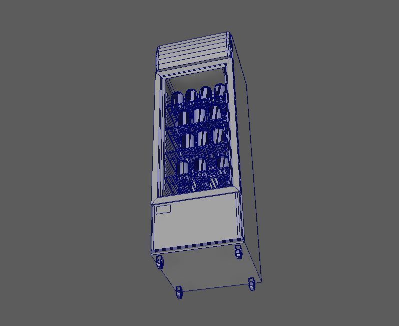 Cool stand fridge set with cans include brand and blank model Low-poly 3D model_21