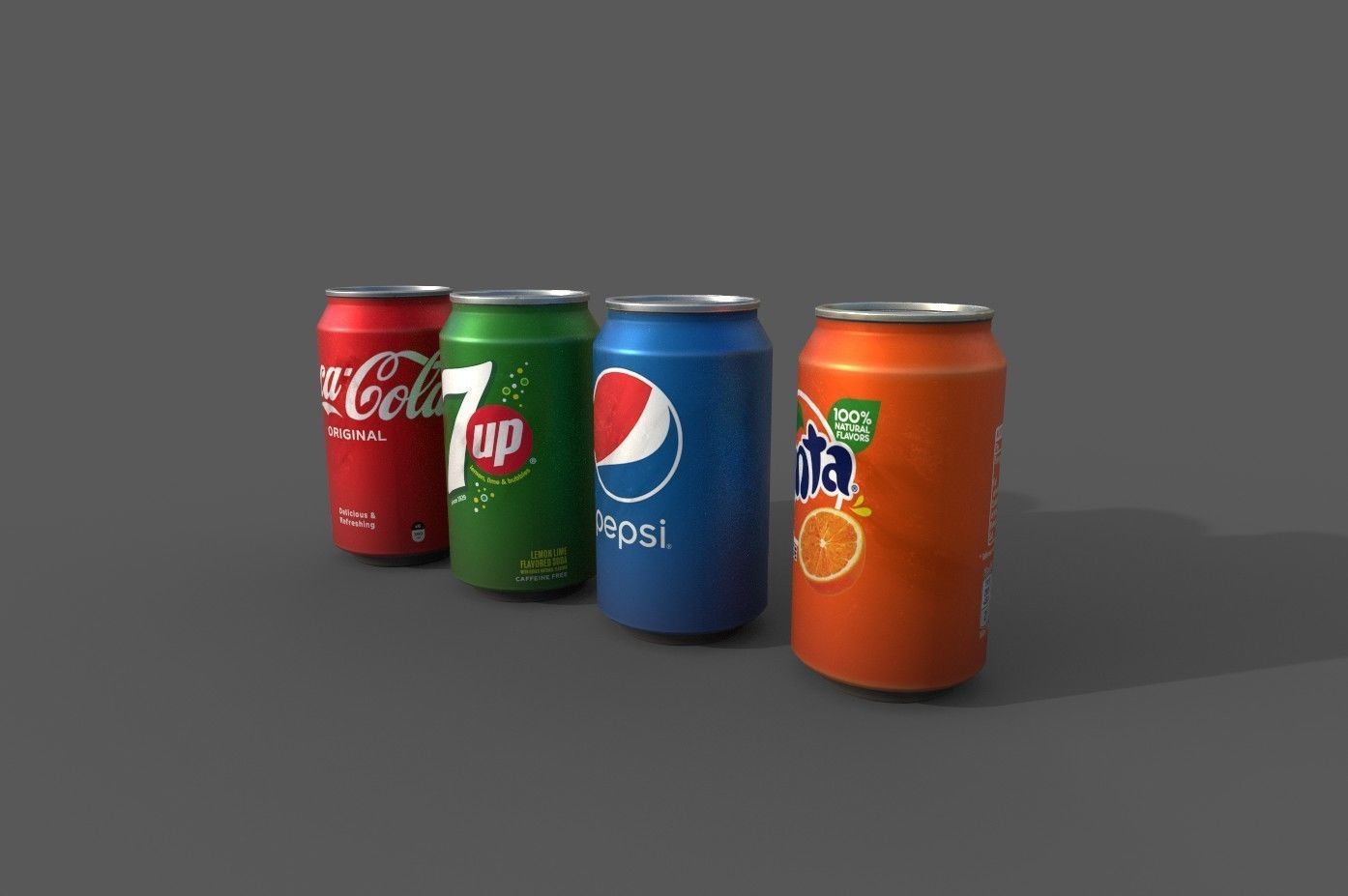 Cool stand fridge set with cans include brand and blank model Low-poly 3D model_26