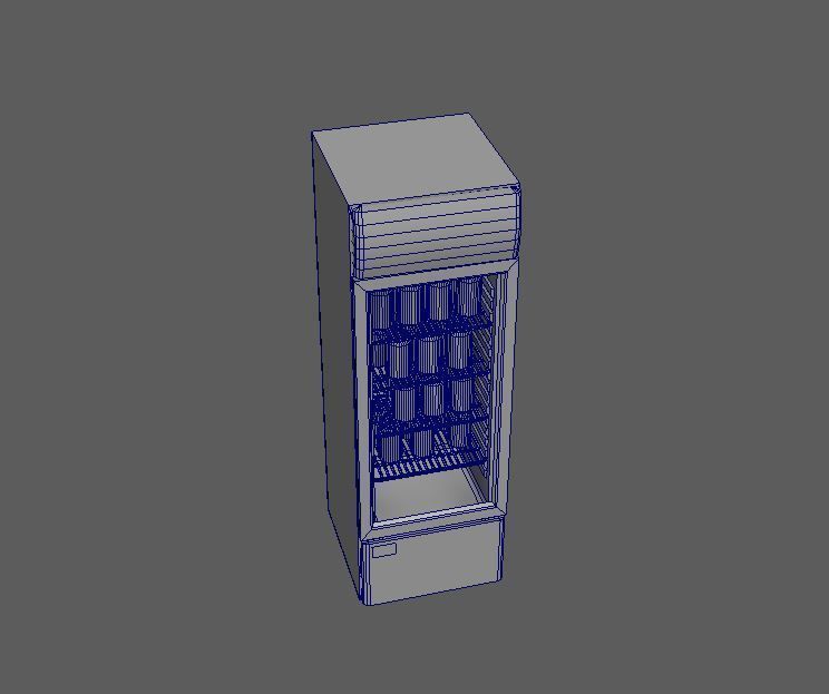 Cool stand fridge set with cans include brand and blank model Low-poly 3D model_19
