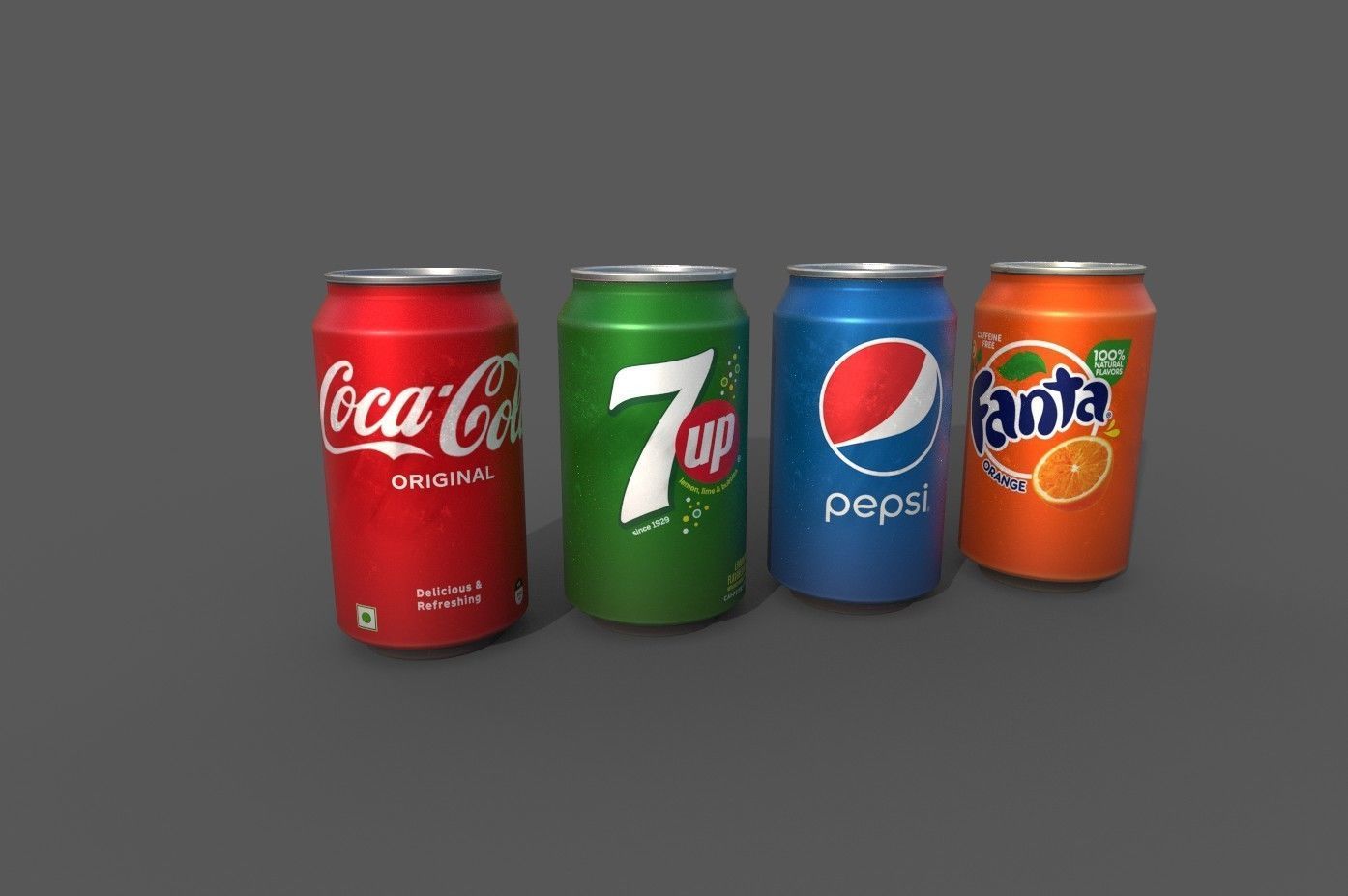 Cool stand fridge set with cans include brand and blank model Low-poly 3D model_24