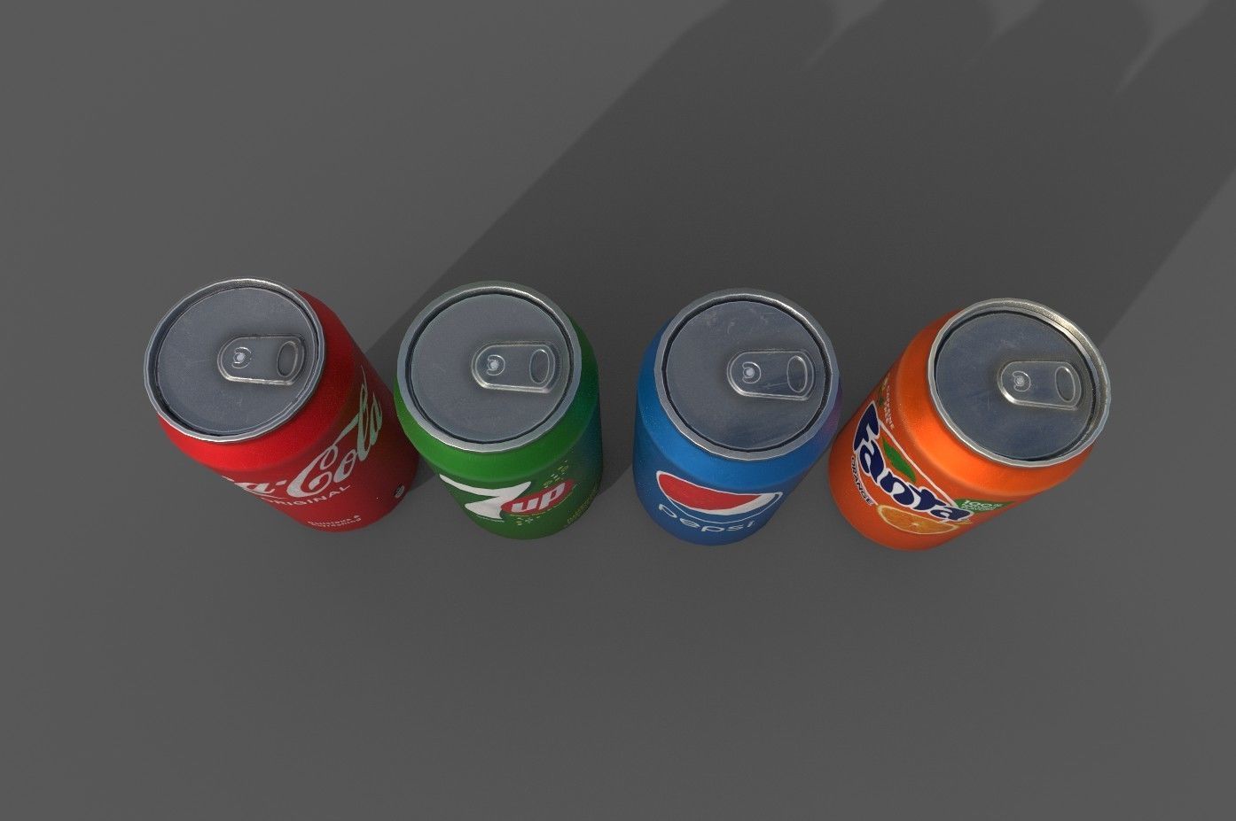 Cool stand fridge set with cans include brand and blank model Low-poly 3D model_32